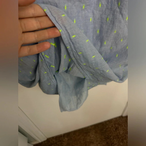 Vineyard Vines Light Blue Dress Neon Tassels Swiss Dot Size Girls 16 XL #1300 - Picture 5 of 9